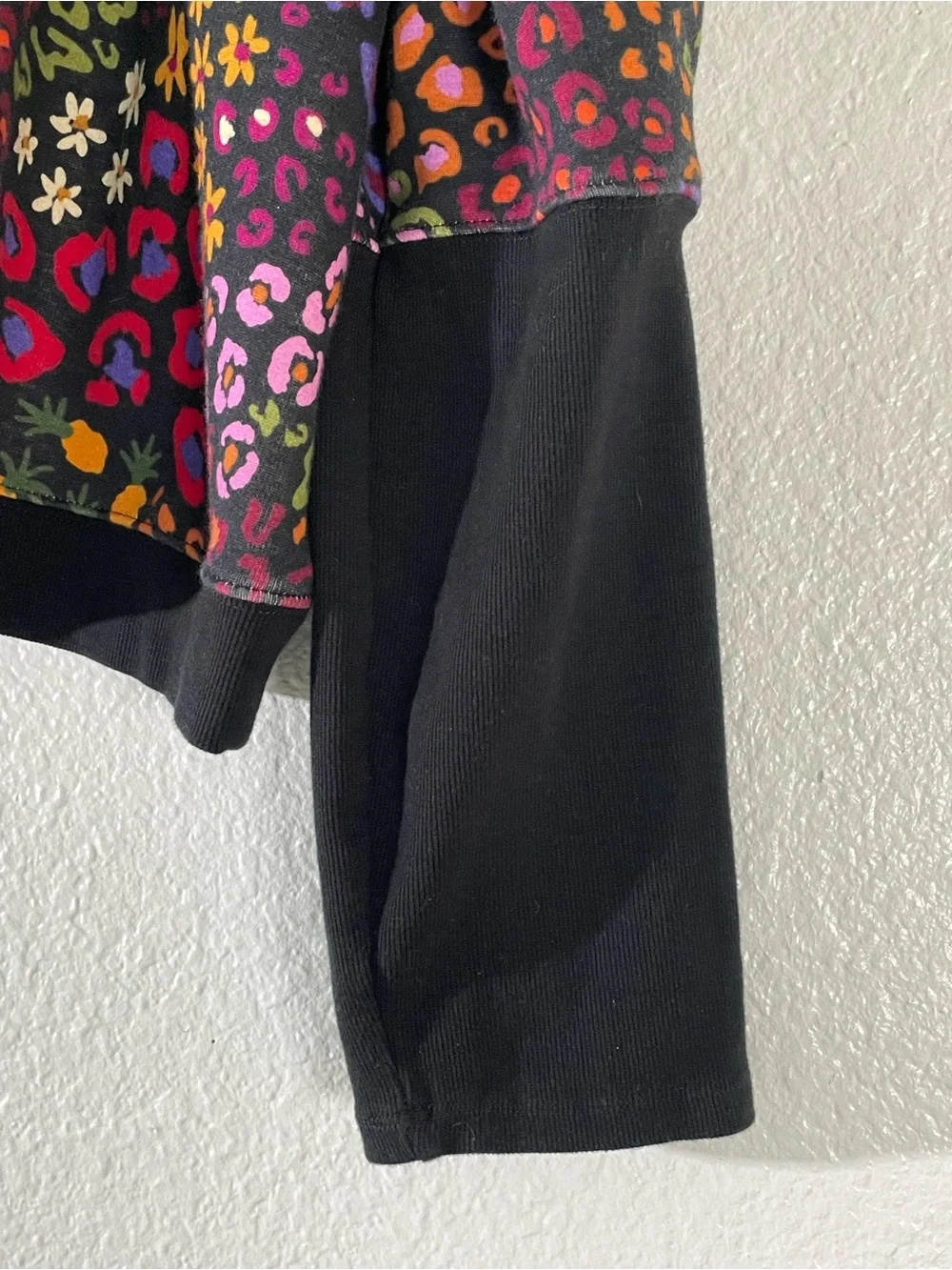 FARM Rio Multicolor Leopard-Print Puff-Sleeve Sweatshirt with Black Trim